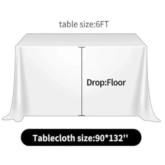 2 pack 90x132 Inch White Rectangular Tablecloth - Picture 4 of 6
